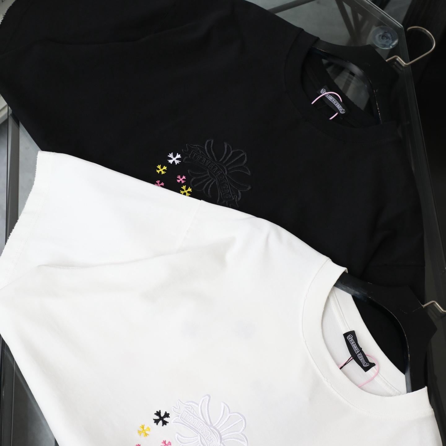 Chrome Hearts 26SS Cutout Embroidered Vintage Short Sleeve T-Shirt