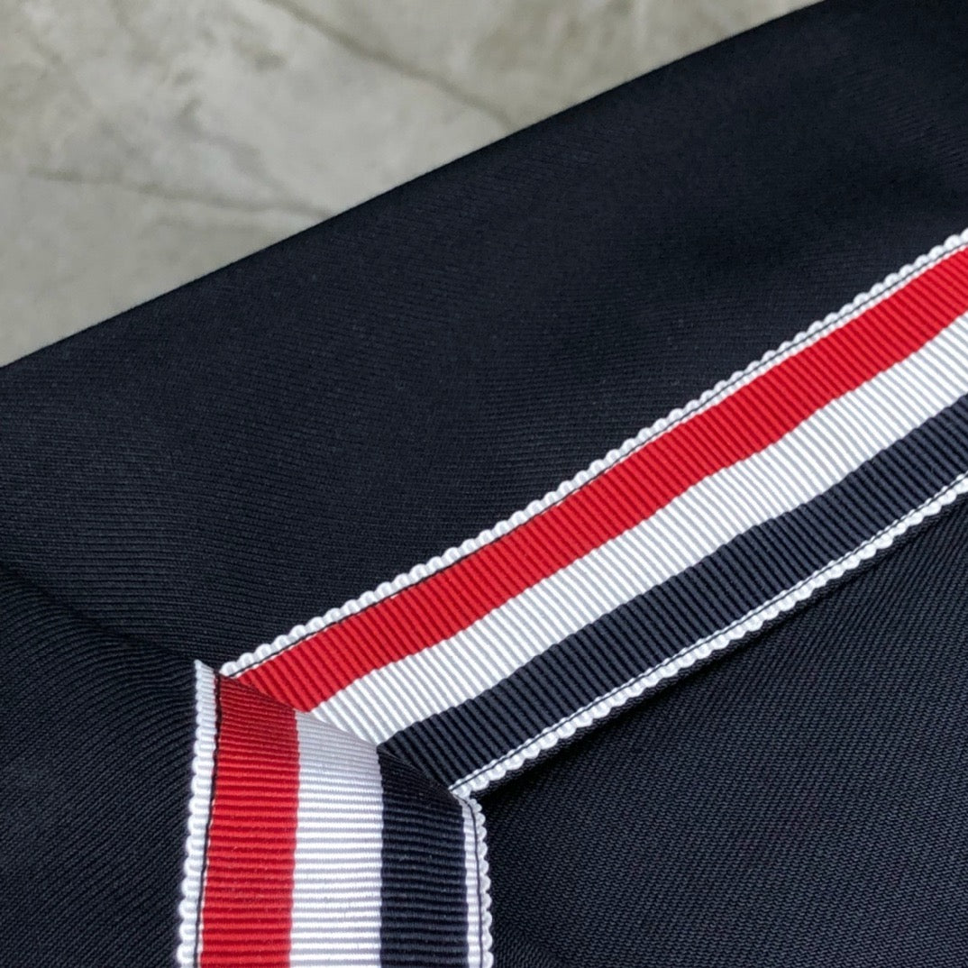 Women's Preppy Four Stripe Pleated Maxi Skirt