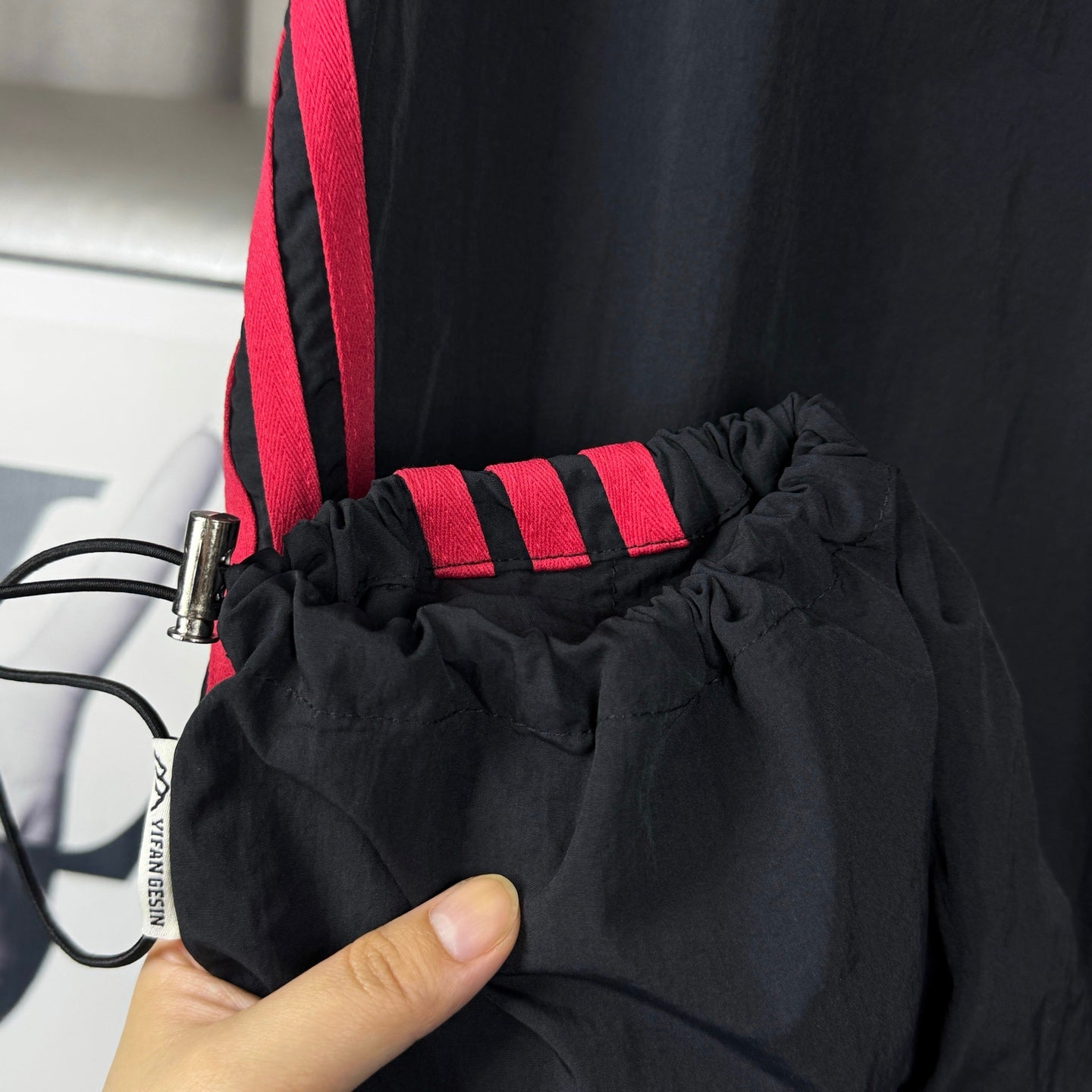 Red Striped Embroidered Logo Sweatpants Pants