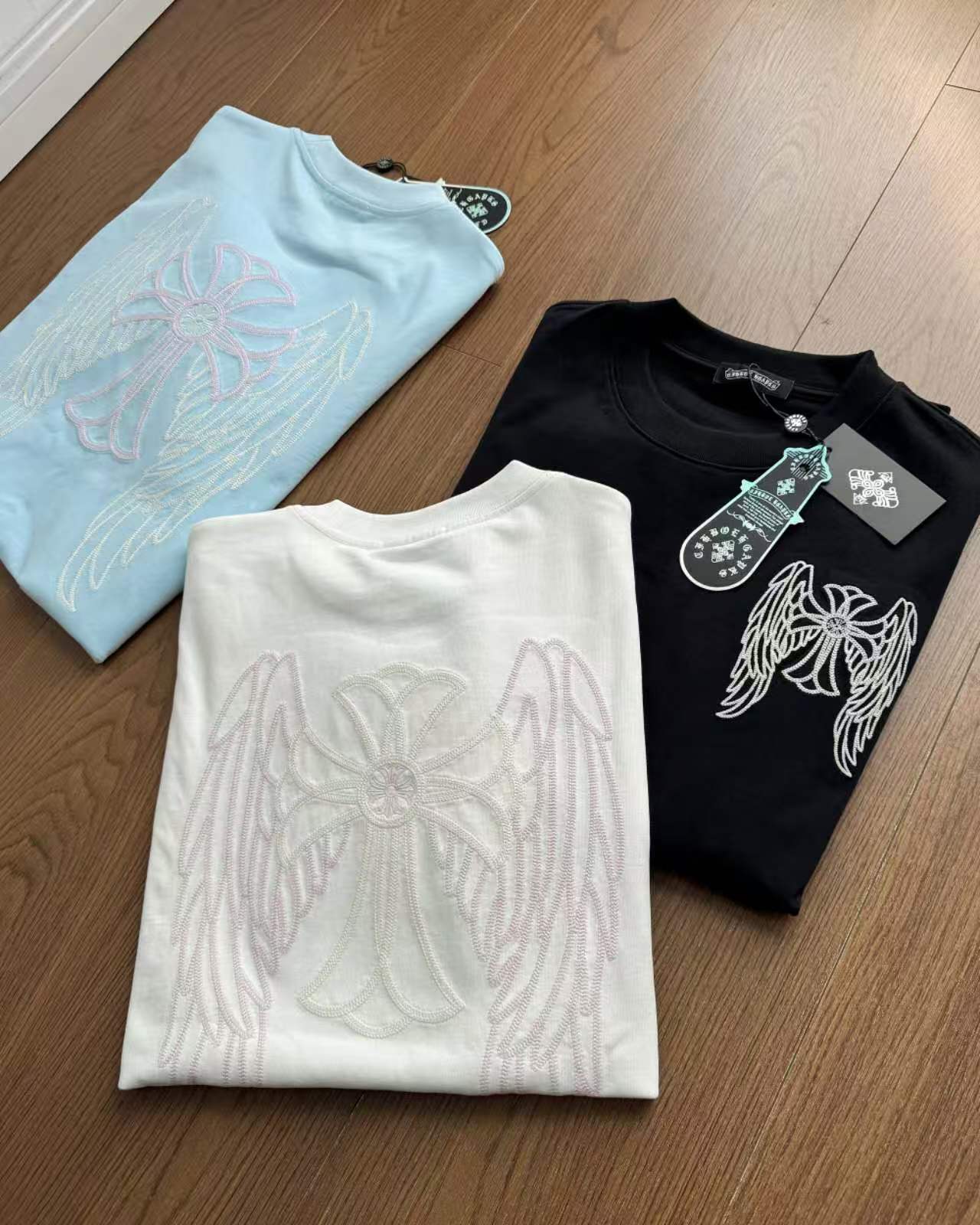 Chrome Hearts Heavy Embroidery Craft Short Sleeve T-Shirt – 3 Colors Available