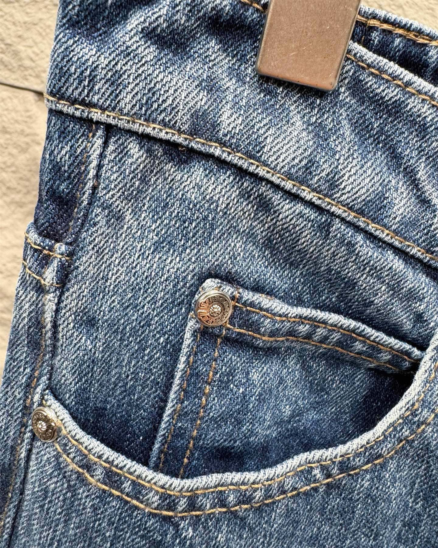 Chrome Hearts Flared Bamboo-Texture Denim Jeans