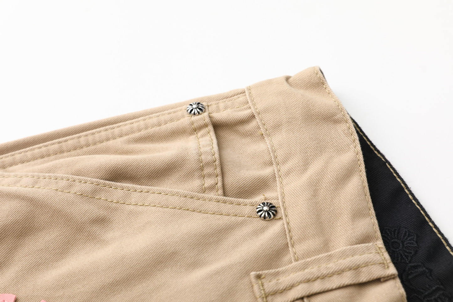 Chrome Hearts Khaki Cross Denim Jeans