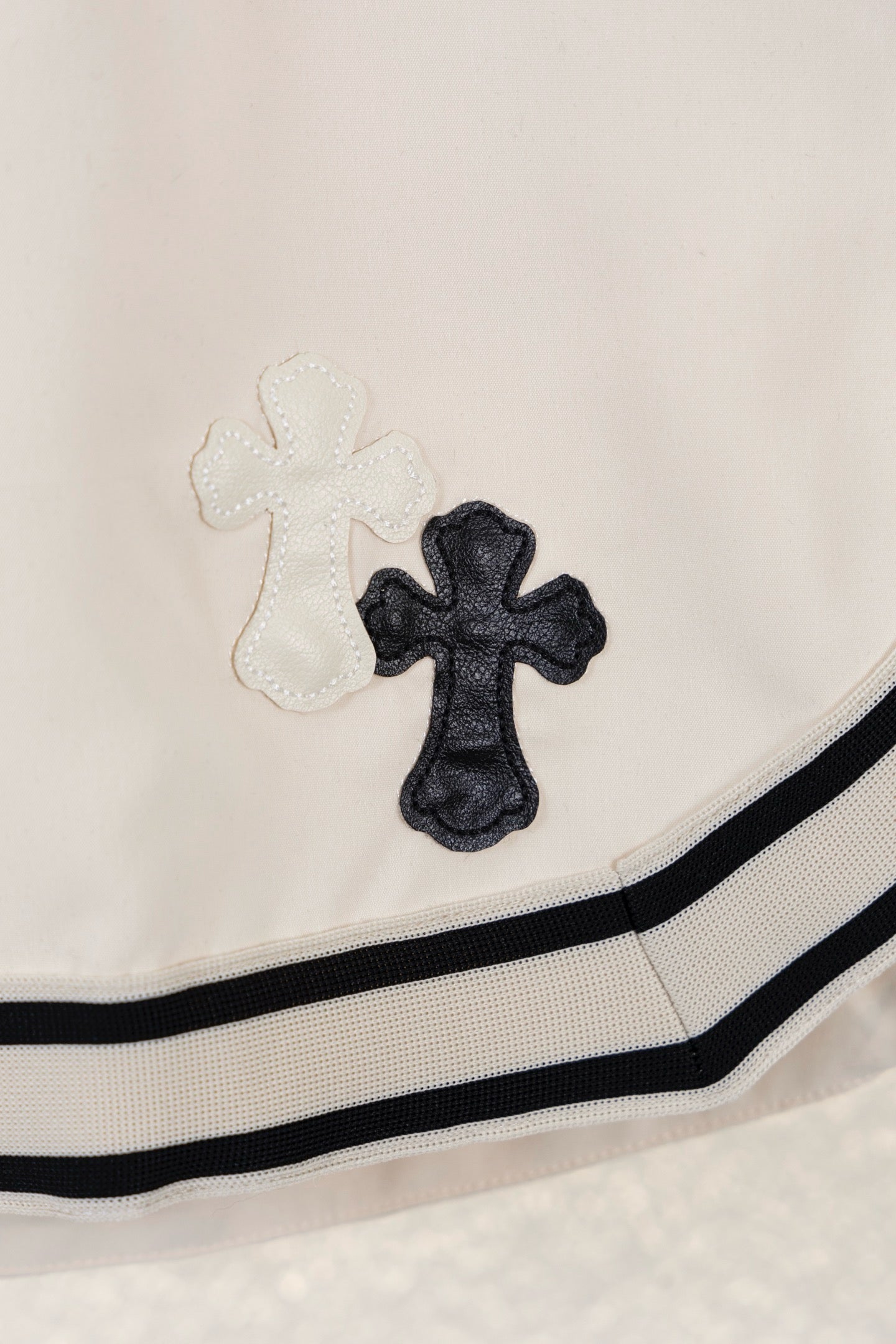 Chrome Hearts Sanskrit Letter Embroidered Logo Tape Shorts