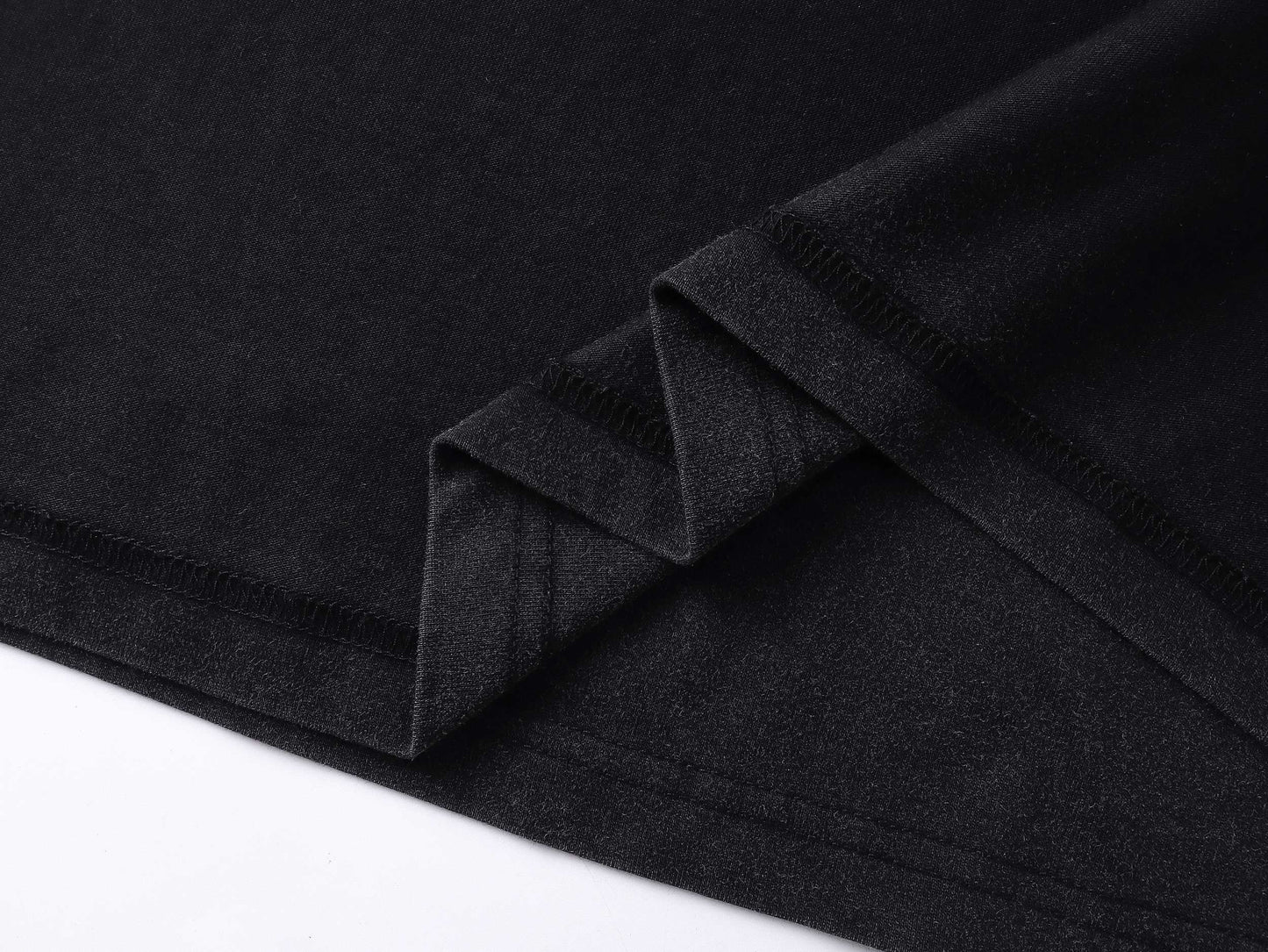 New Black Crew Neck Jersey Knit T-Shirt, Short Sleeve Loose Fit Casual Tee