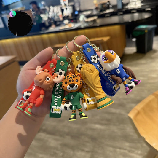 2026 World Cup Mascot Keychain Set – Football Souvenir Bag Charm