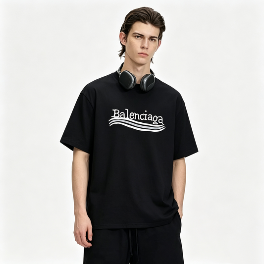 New Letter Logo Graphic T-Shirt, Short Sleeve Pullover Casual Tee