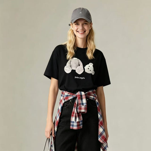 New Decapitated Bear Graphic Print Casual Versatile T Shirt