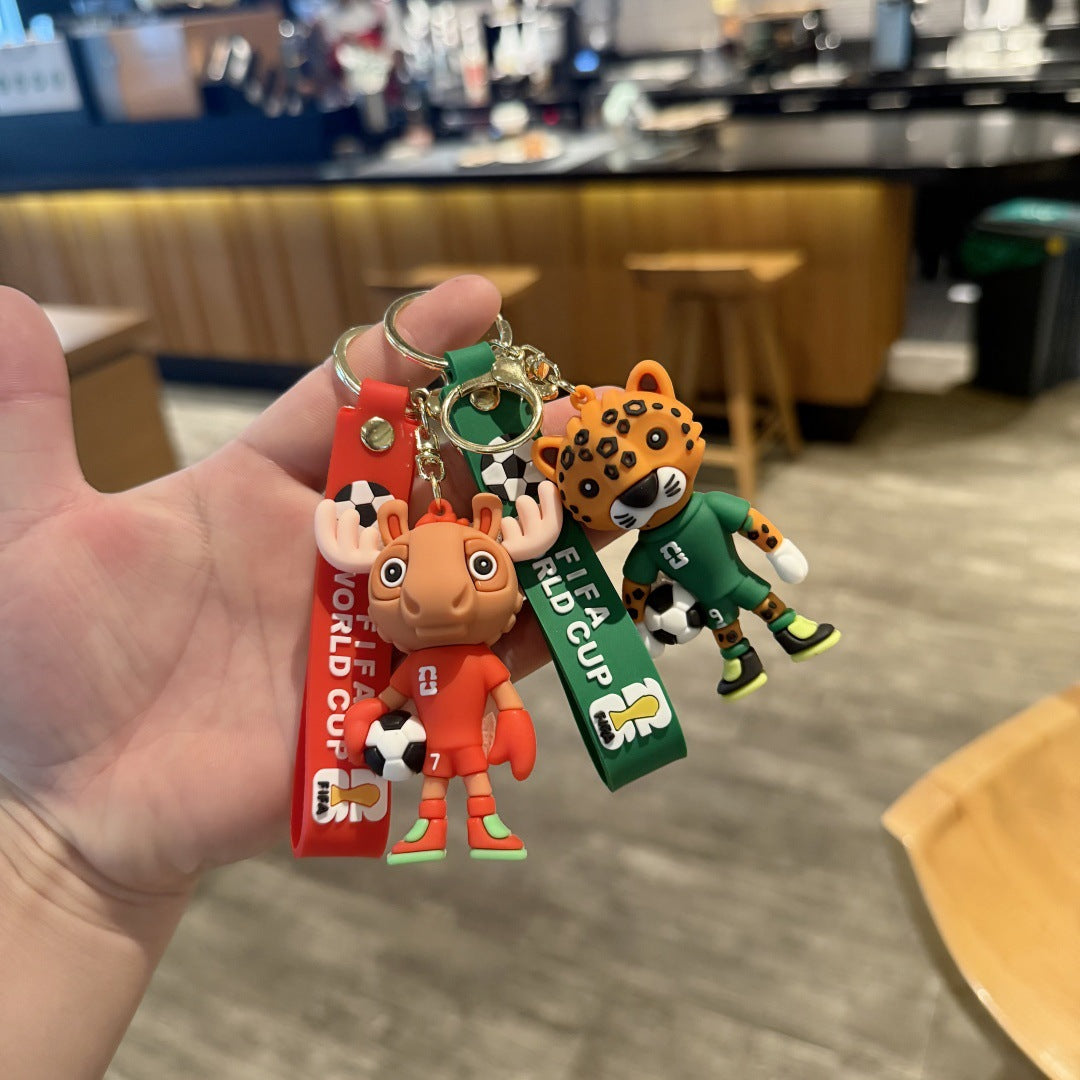 2026 World Cup Mascot Keychain Set – Football Souvenir Bag Charm