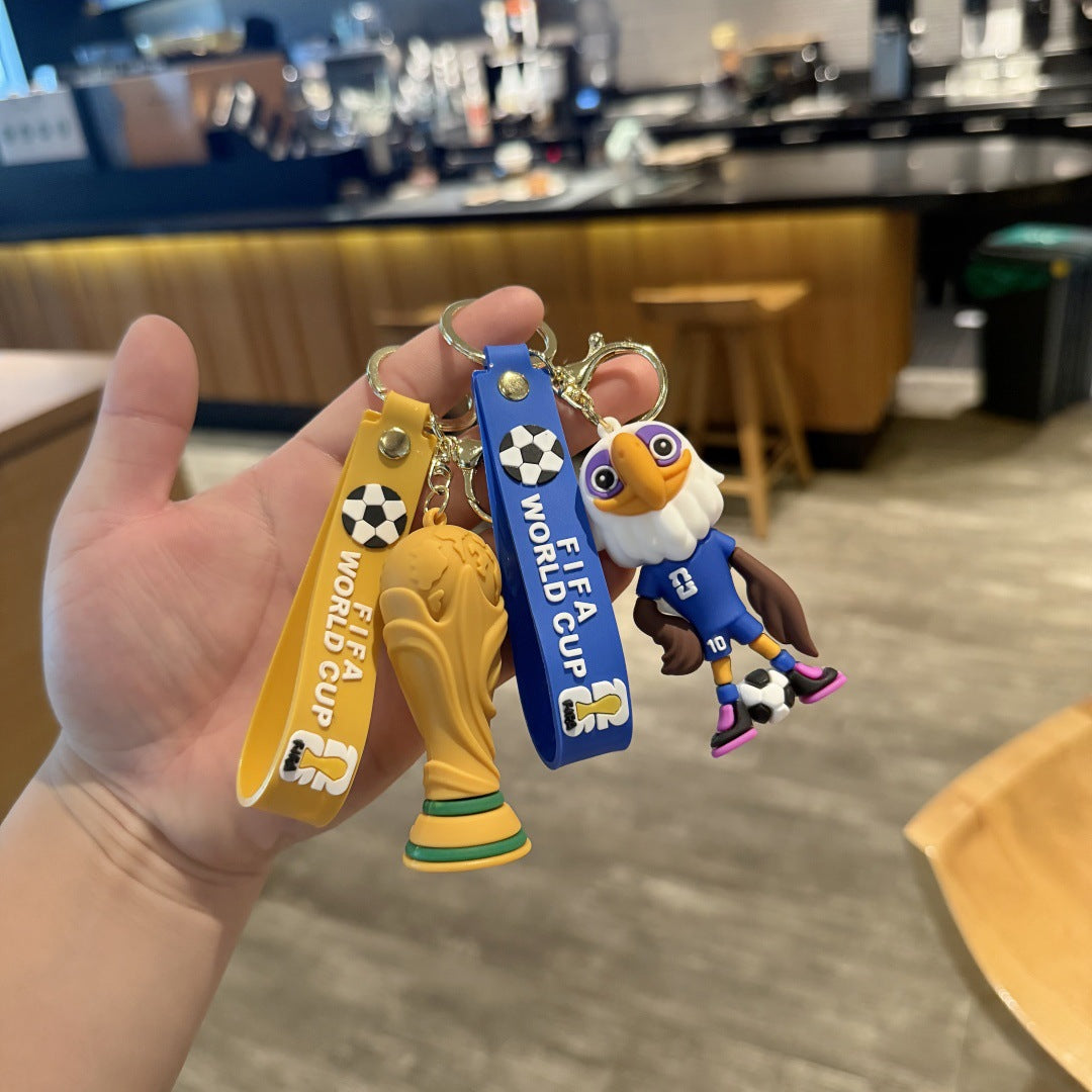 2026 World Cup Mascot Keychain Set – Football Souvenir Bag Charm