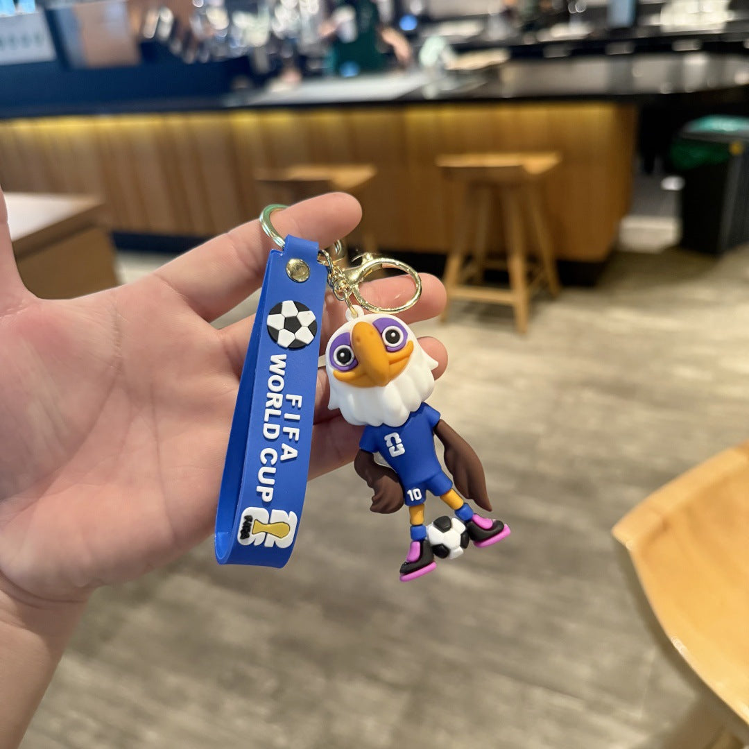 2026 World Cup Mascot Keychain Set – Football Souvenir Bag Charm