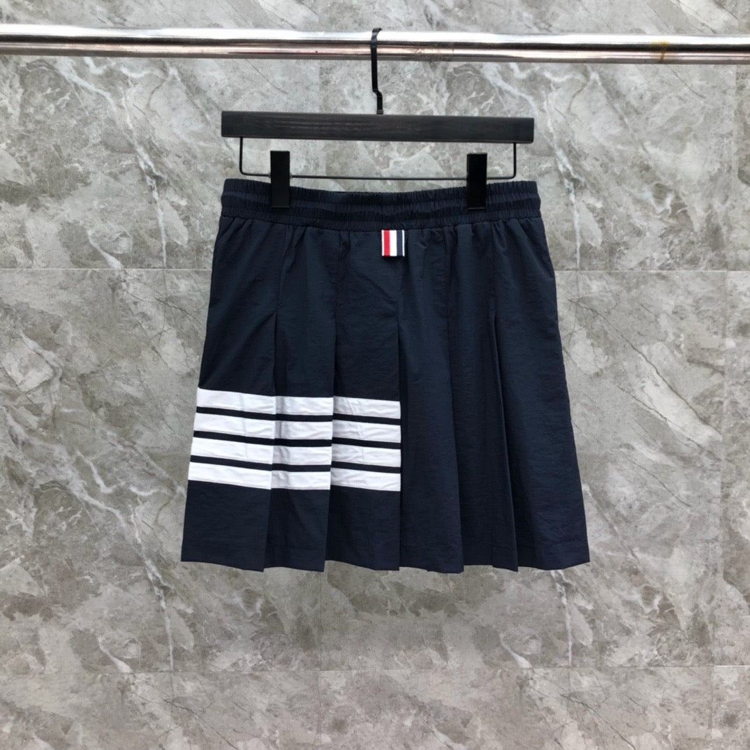 Women's Elastic Waist Four Stripe Mini Skirt