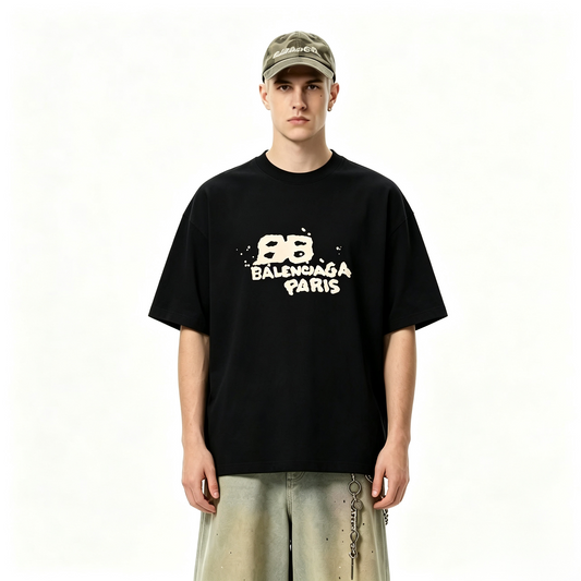 Crew Neck Letter Print Pullover Short Sleeve T-Shirt Regular Fit Unisex