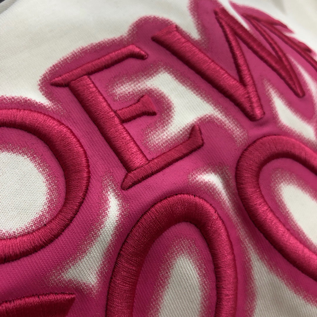 Spring Summer Embroidered Logo Crew Neck T-Shirt