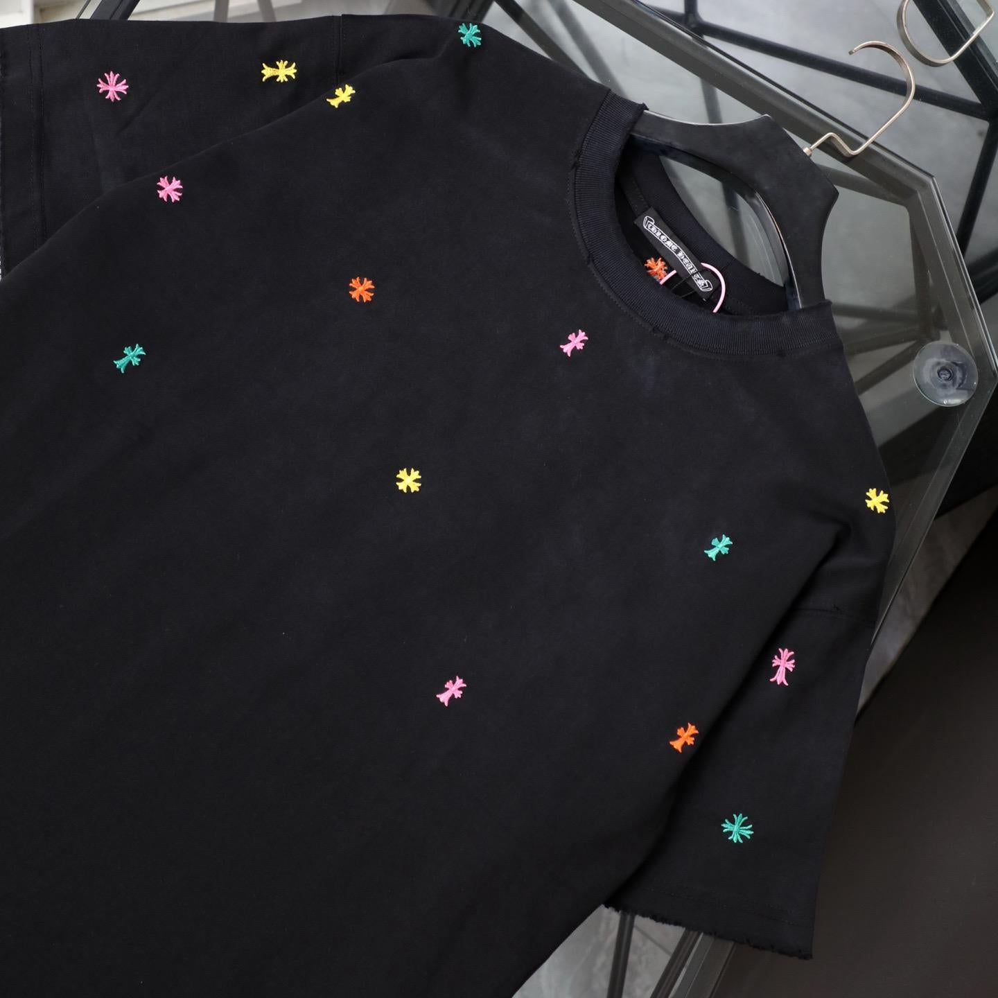 Chrome Hearts 26SS Ink Splatter Vintage Short Sleeve T-Shirt