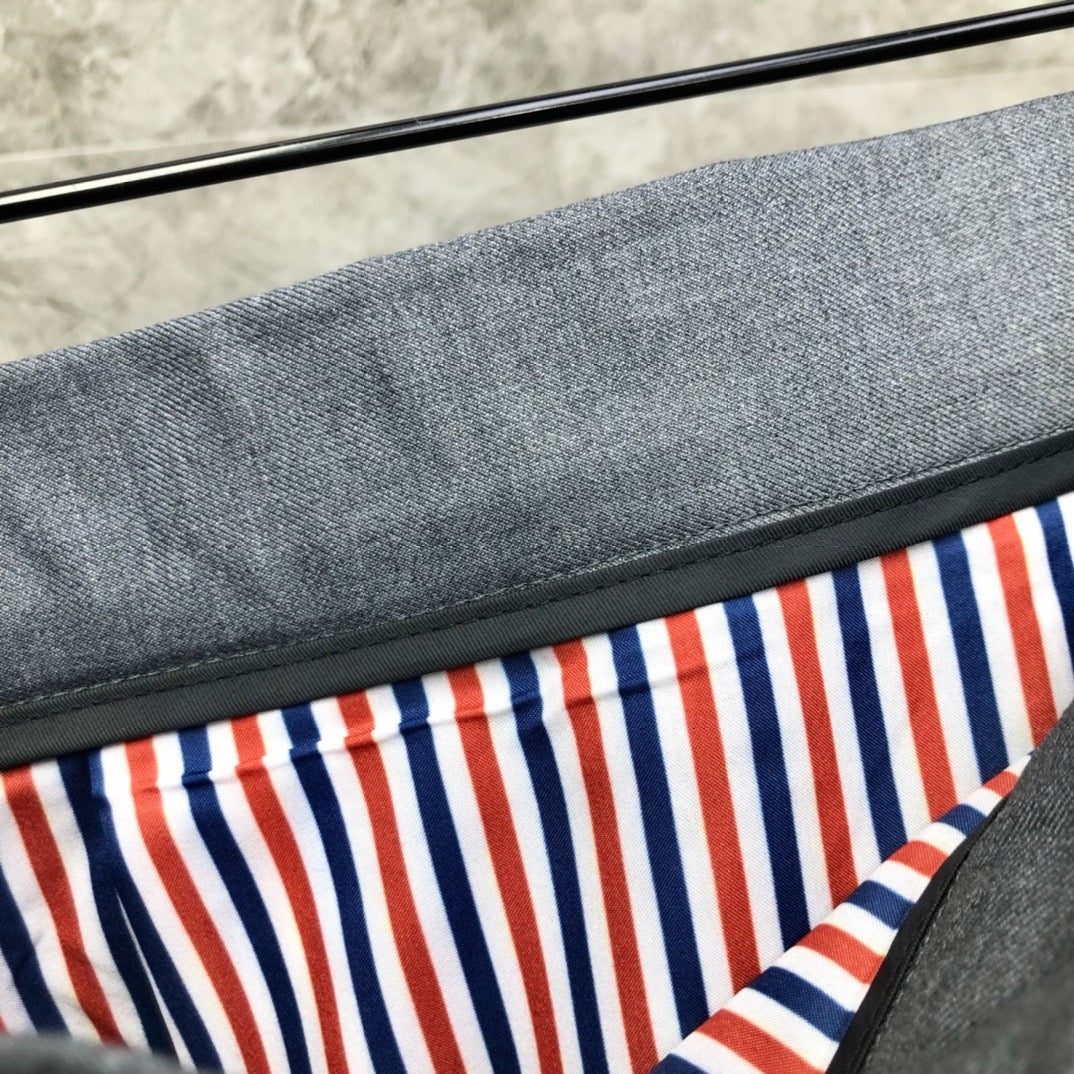 Women's Preppy Four Stripe Pleated Maxi Skirt
