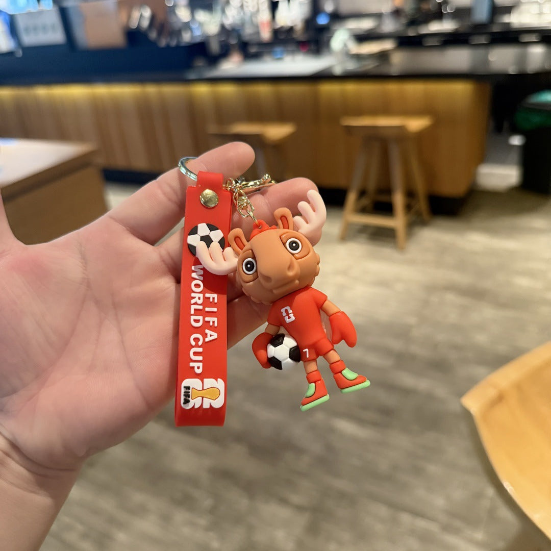 2026 World Cup Mascot Keychain Set – Football Souvenir Bag Charm