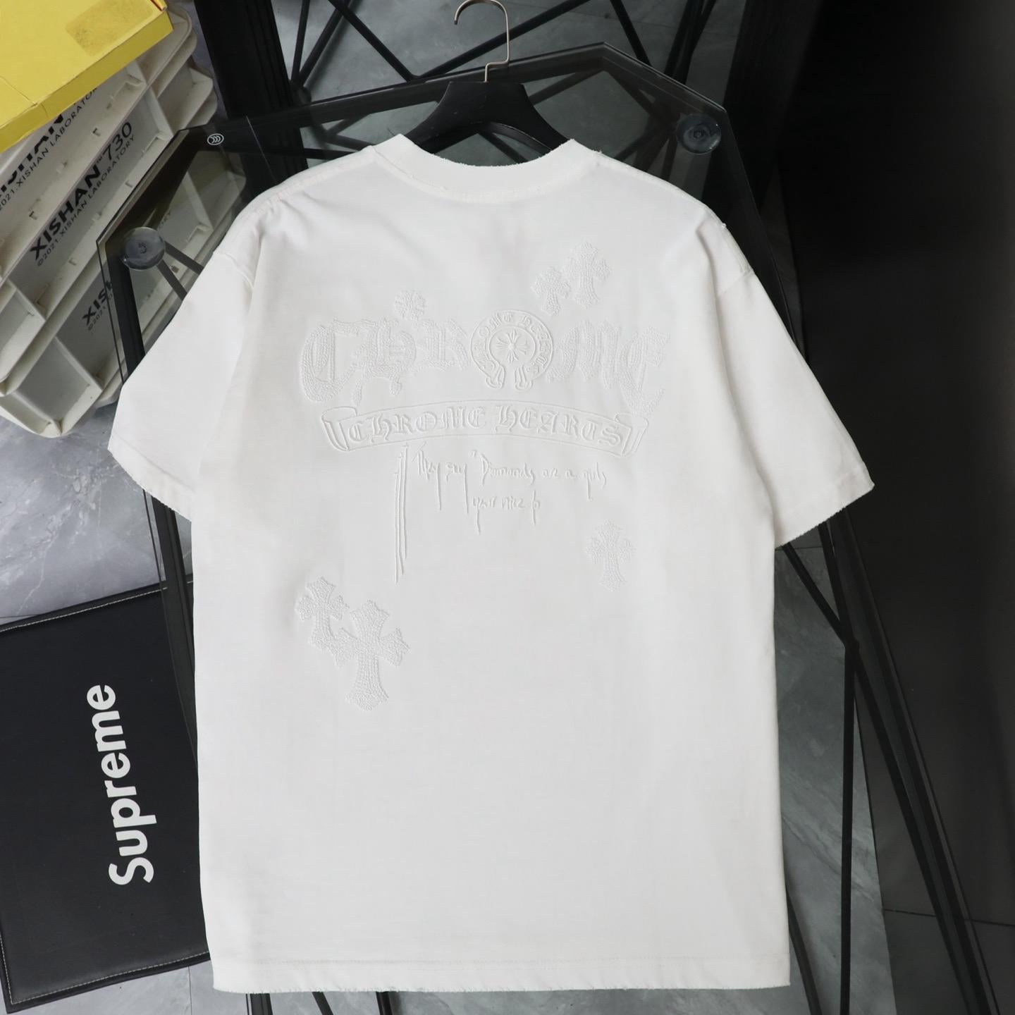 Chrome Hearts 26SS Hollow Embroidered Vintage Short Sleeve T-Shirt