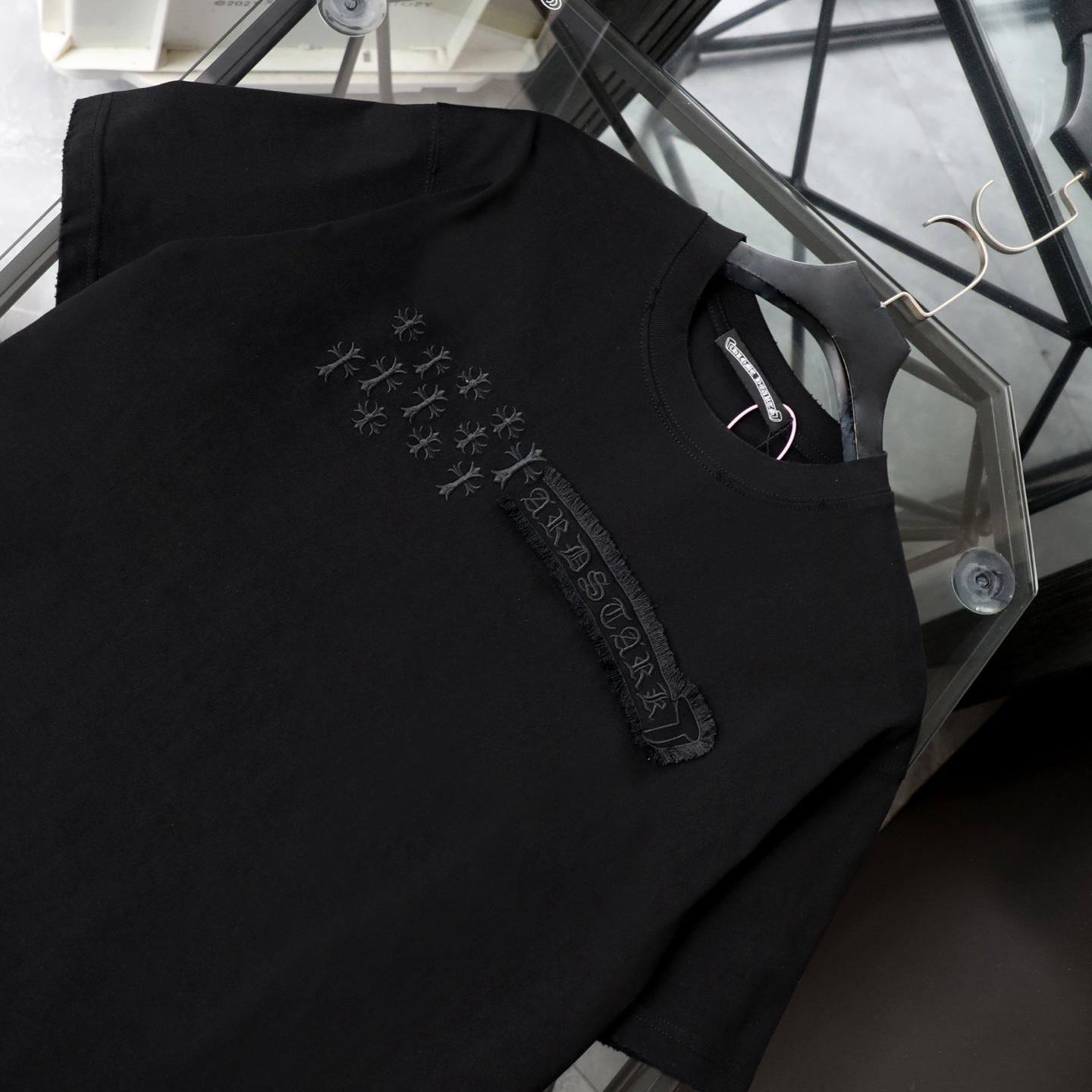 Chrome Hearts Star Cross Patch Embroidered Vintage Short Sleeve T-Shirt
