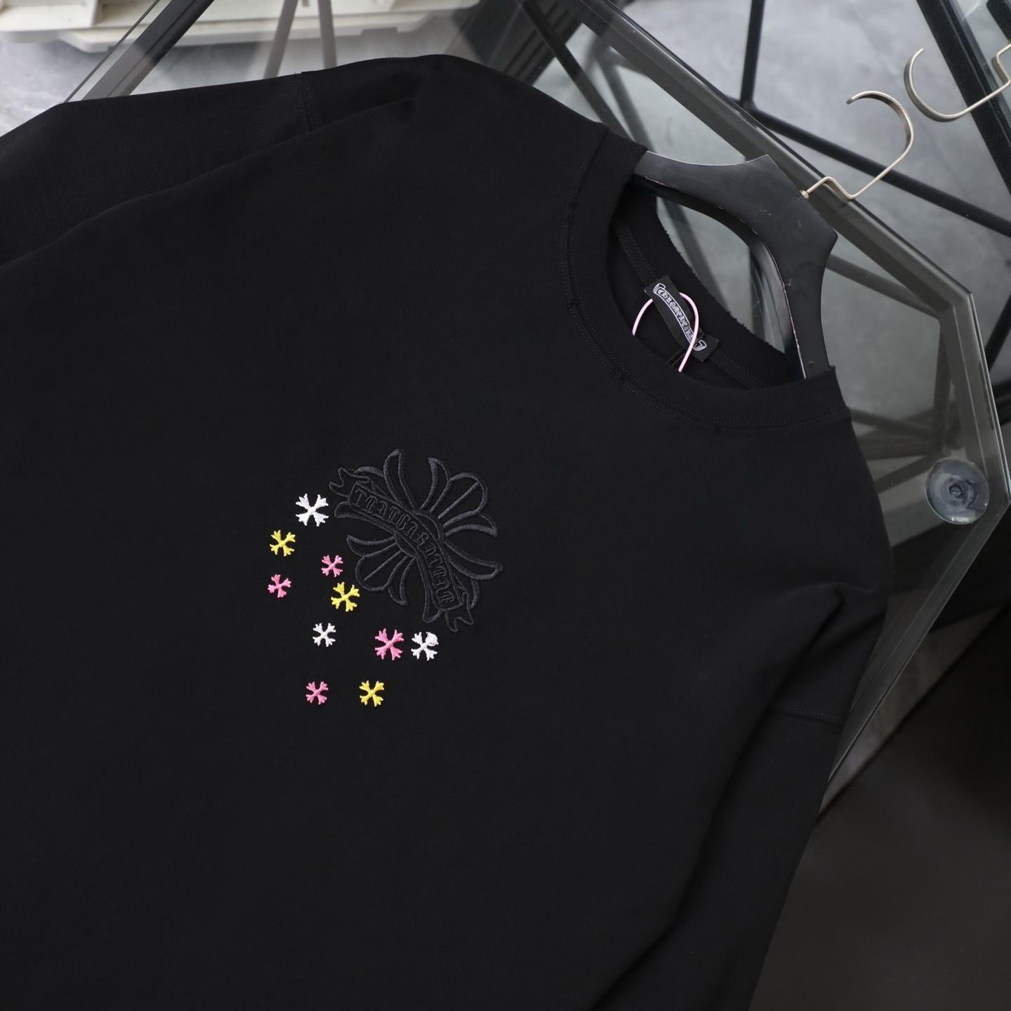Chrome Hearts 26SS Cutout Embroidered Vintage Short Sleeve T-Shirt