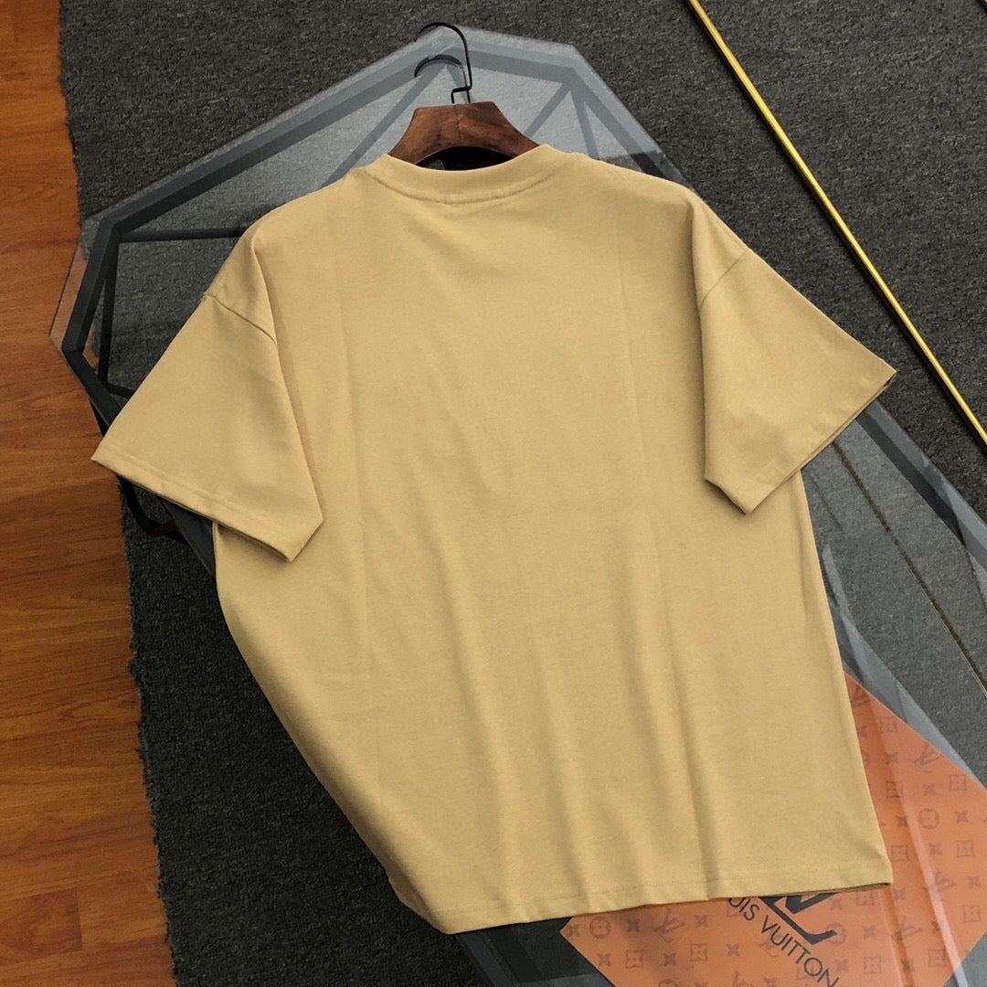 Embroidered Letter Logo Crew Neck T-Shirt