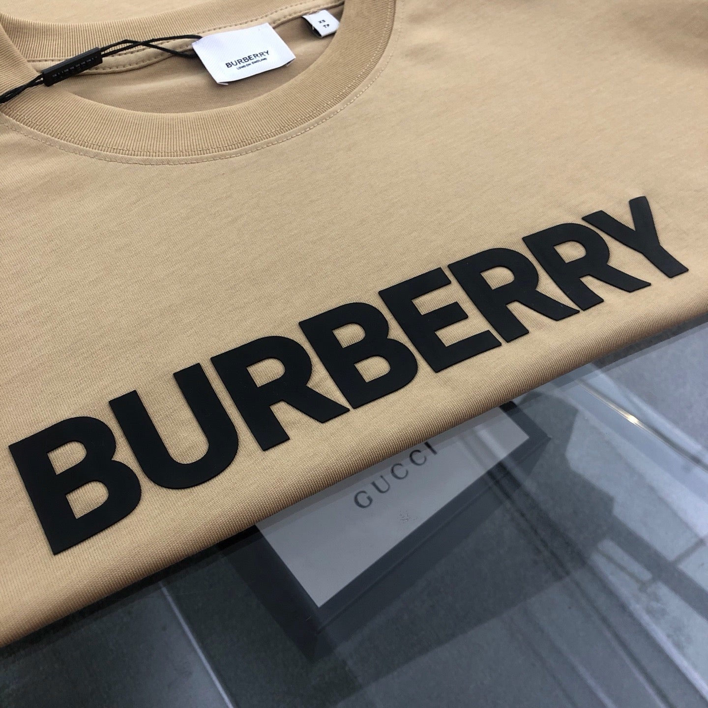 Embroidered Letter Logo Crew Neck T-Shirt