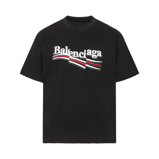 New Unisex Black Multi-Line Broken Letter Graphic T-Shirt, Crew Neck Short Sleeve Regular Fit Pullover Tee