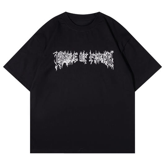 Unisex Black Washed Faded Letter Graphic T-Shirt, Short Sleeve Casual Tee