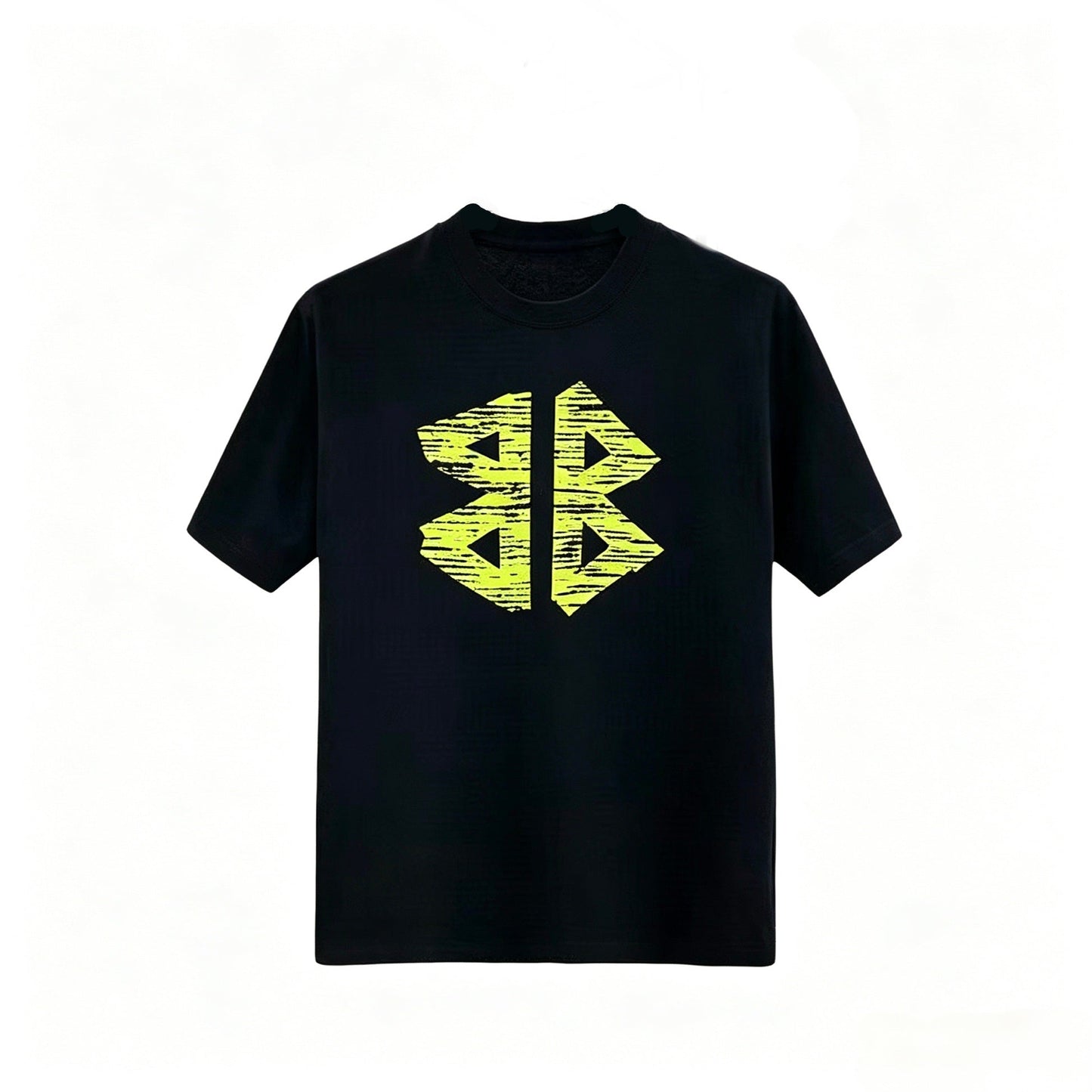 New Black Tape Letter Graphic T-Shirt, Crew Neck Short Sleeve Streetwear Tee