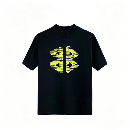 New Black Tape Letter Graphic T-Shirt, Crew Neck Short Sleeve Streetwear Tee