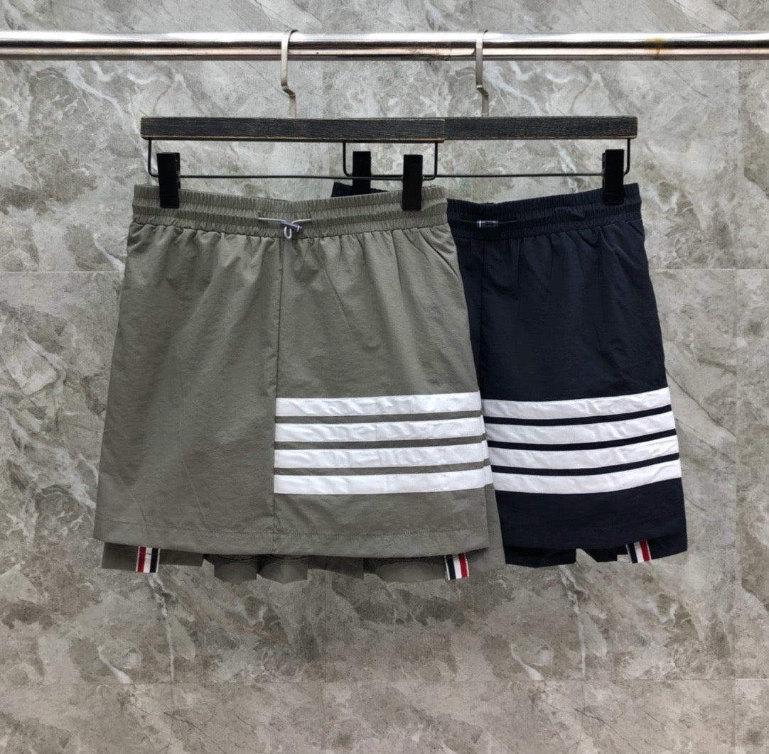Women's Elastic Waist Four Stripe Mini Skirt