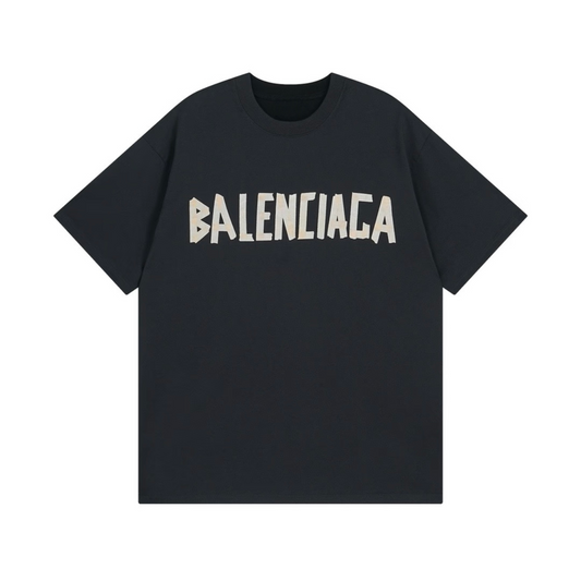 New Black Jersey Knit T-Shirt, Crew Neck Short Sleeve Loose Fit Casual Tee