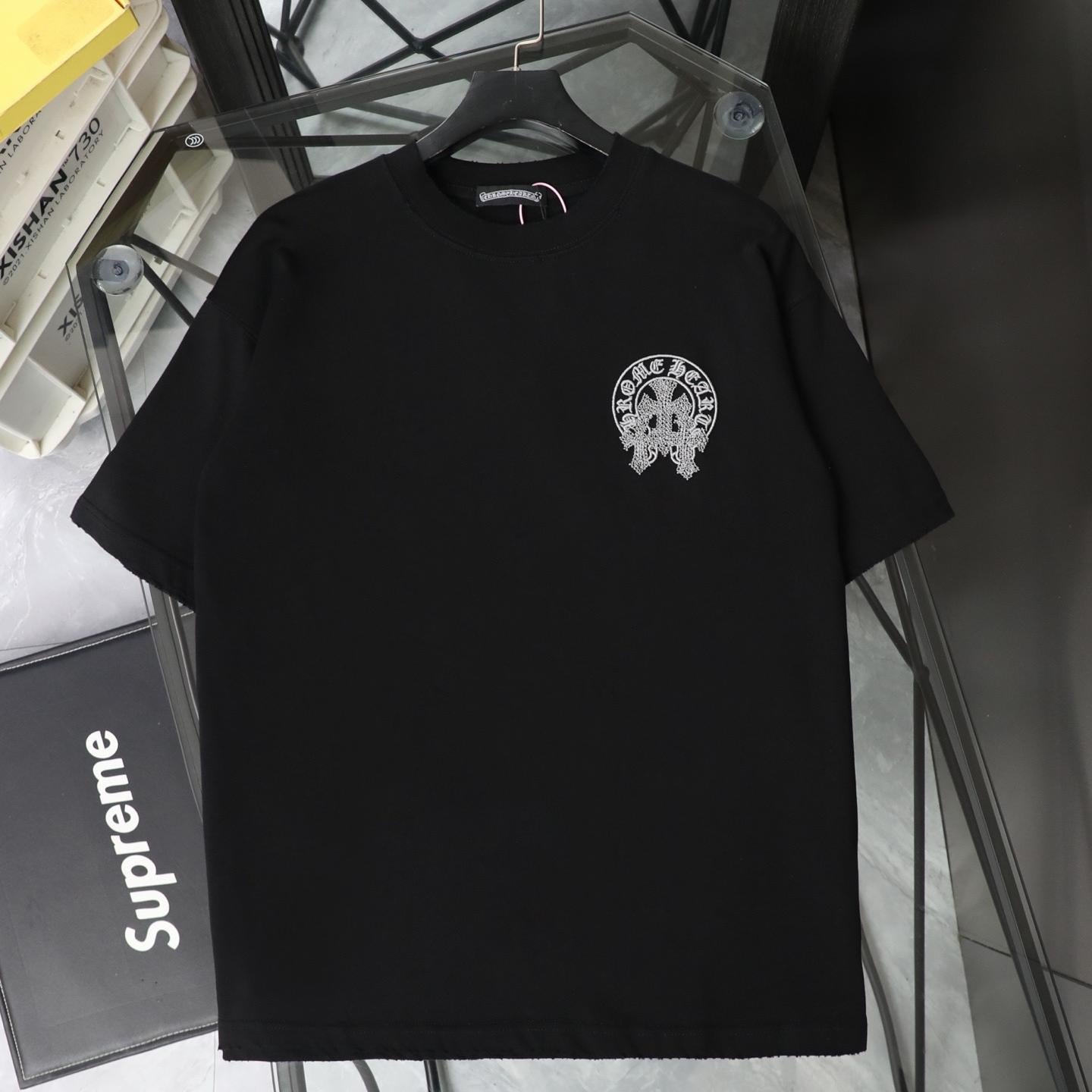 Chrome Hearts 26SS Hollow Embroidered Vintage Short Sleeve T-Shirt