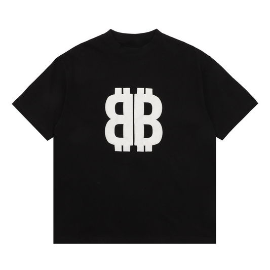 New Unisex Black Letter Logo Print Graphic Tee, Crew Neck Short Sleeve T-Shirt