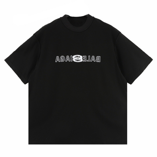 New Unisex Mirror Flip Graphic T-Shirt, Short Sleeve Streetwear Tee