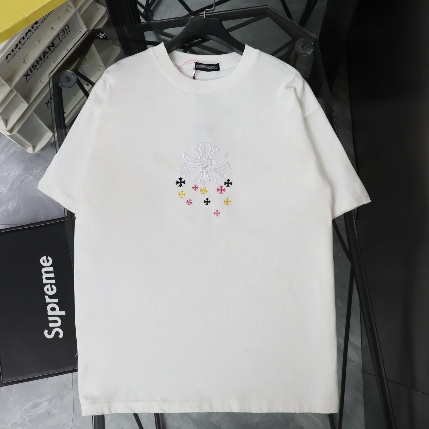 Chrome Hearts 26SS Cutout Embroidered Vintage Short Sleeve T-Shirt
