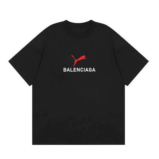 NEW Collab Letter Print Graphic Tee, Short Sleeve Casual T-Shirt