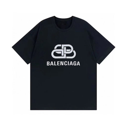New Black Lock Logo Letter Graphic T-Shirt, Chest Print Short Sleeve Casual Tee