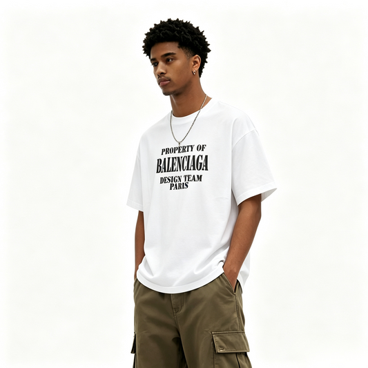 New Unisex Logo Letter Emblem Graphic T-Shirt, Crew Neck Short Sleeve Streetwear Tee