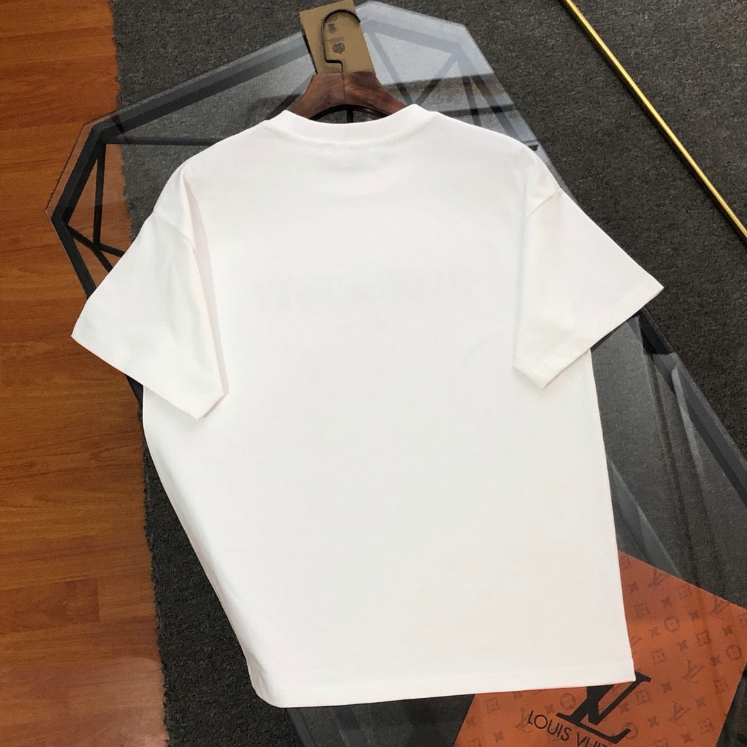 Embroidered Letter Logo Crew Neck T-Shirt