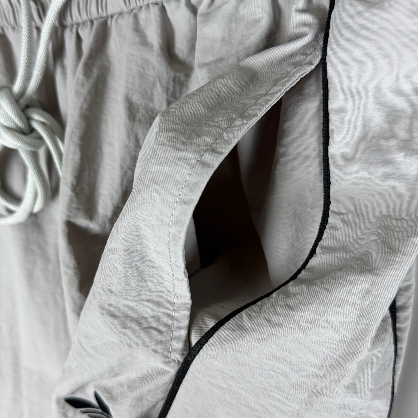 Light Gray Embroidered Logo Sweatpants Pants