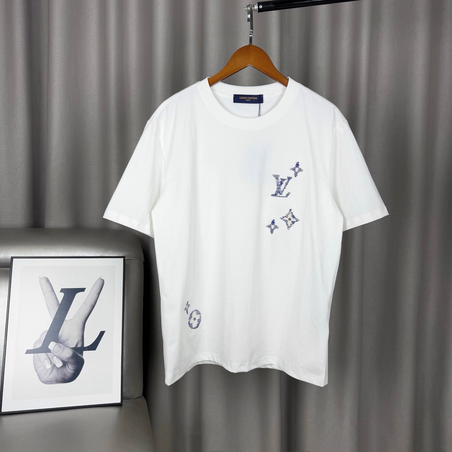 New Trompe L'Oeil Embroidered Short Sleeve T-Shirt Unisex