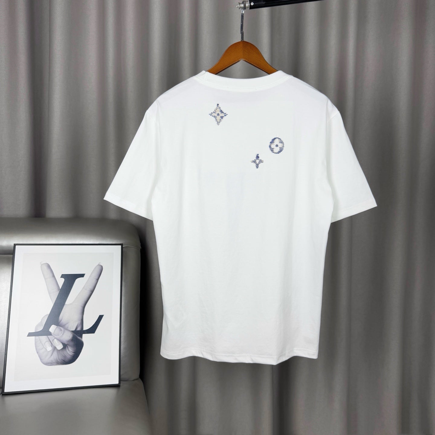 New Trompe L'Oeil Embroidered Short Sleeve T-Shirt Unisex