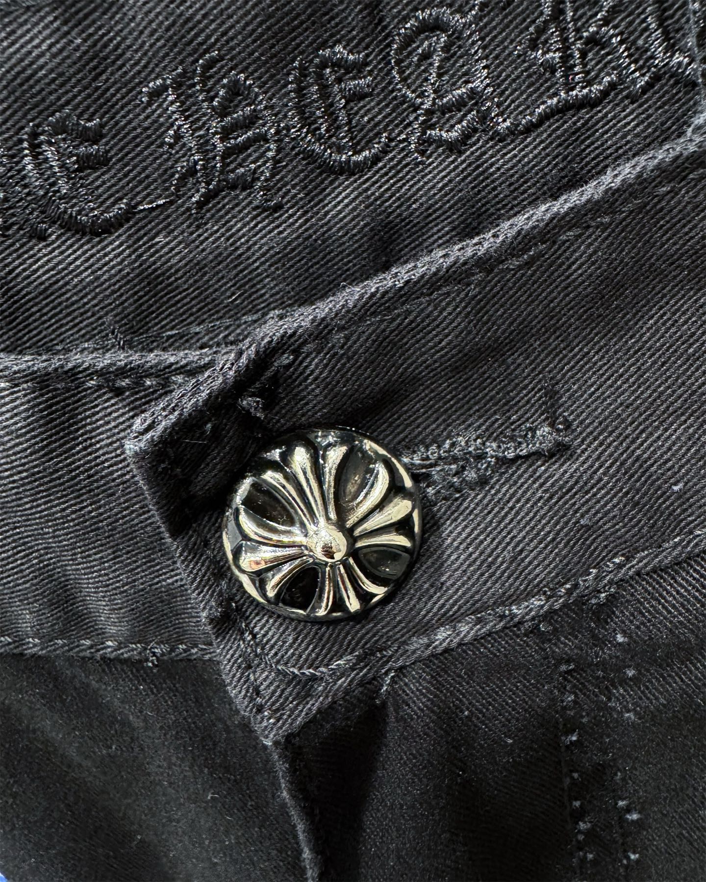 Chrome Hearts Blue Cross Patch Couple Washed Denim Jeans