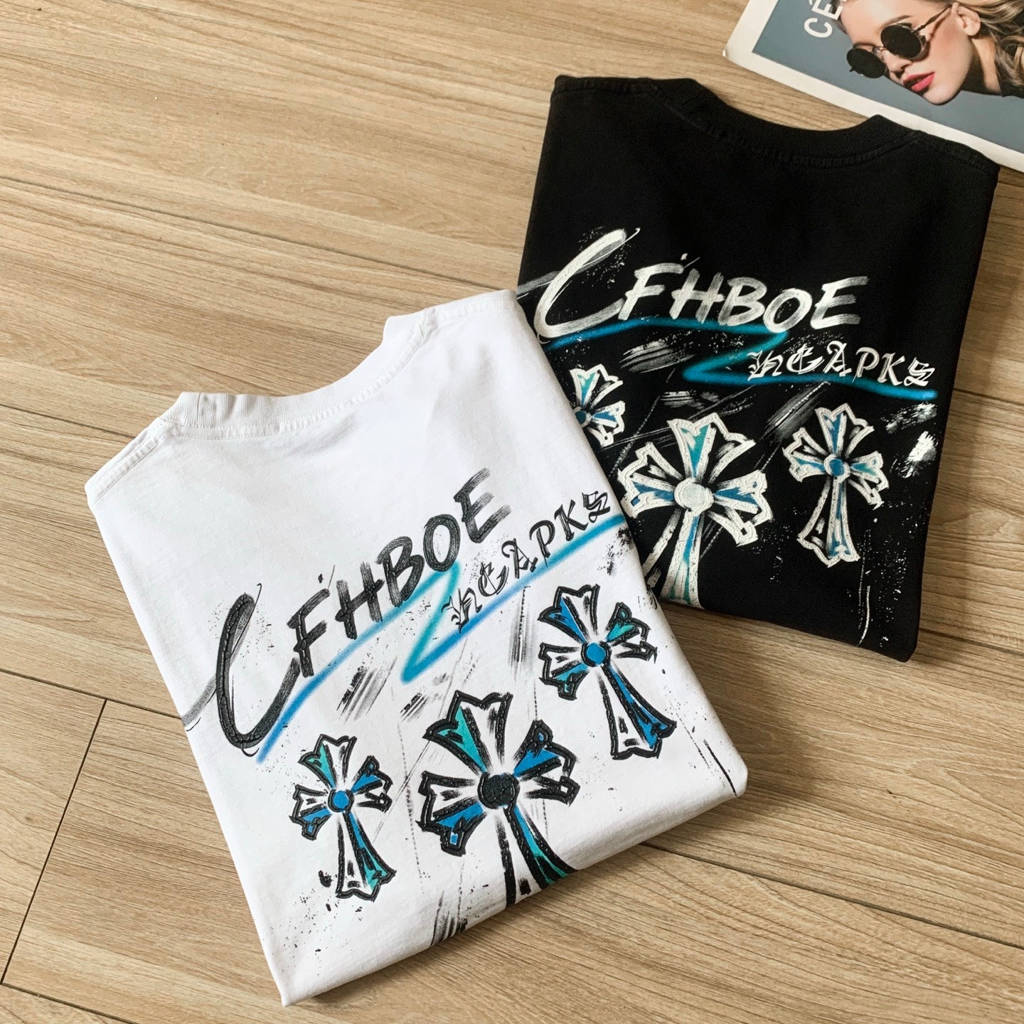 Chrome Hearts Embroidered Cotton Couple Short Sleeve T-Shirt