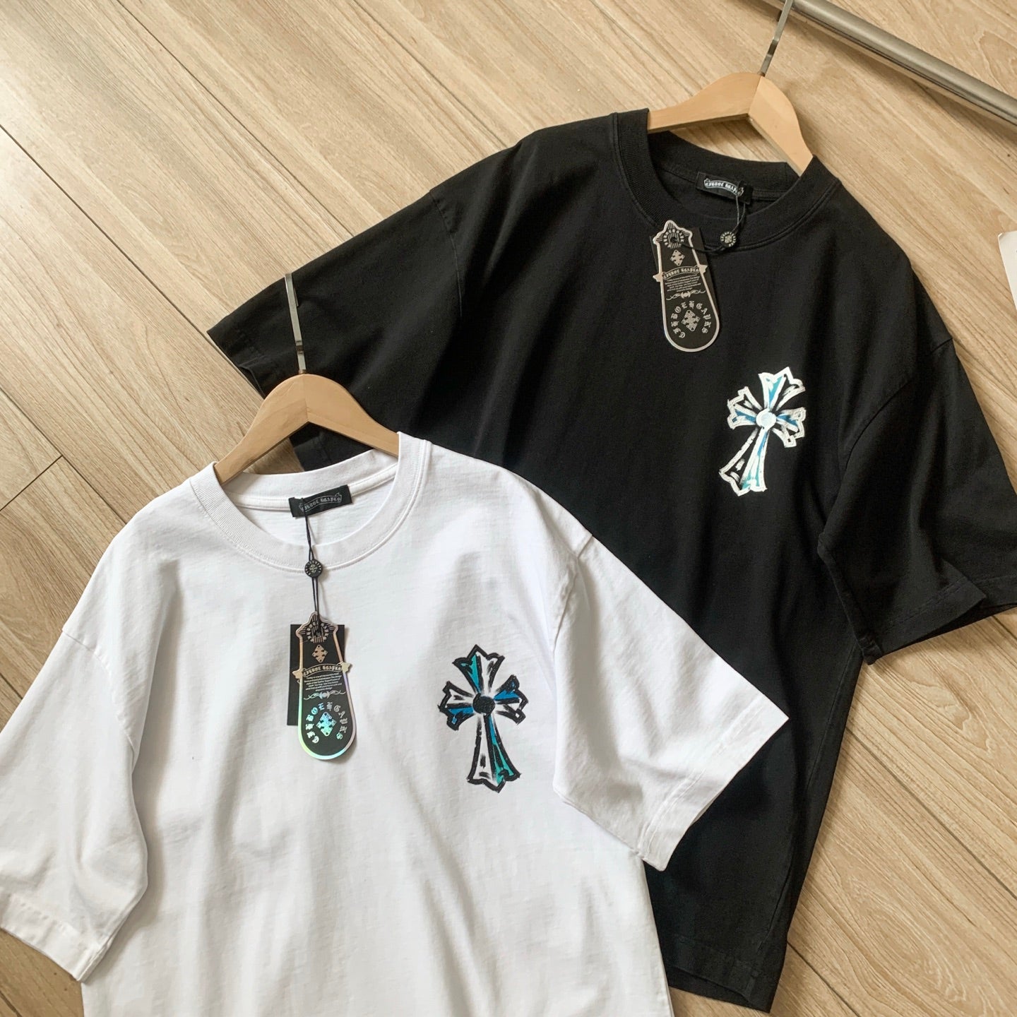 Chrome Hearts Embroidered Cotton Couple Short Sleeve T-Shirt