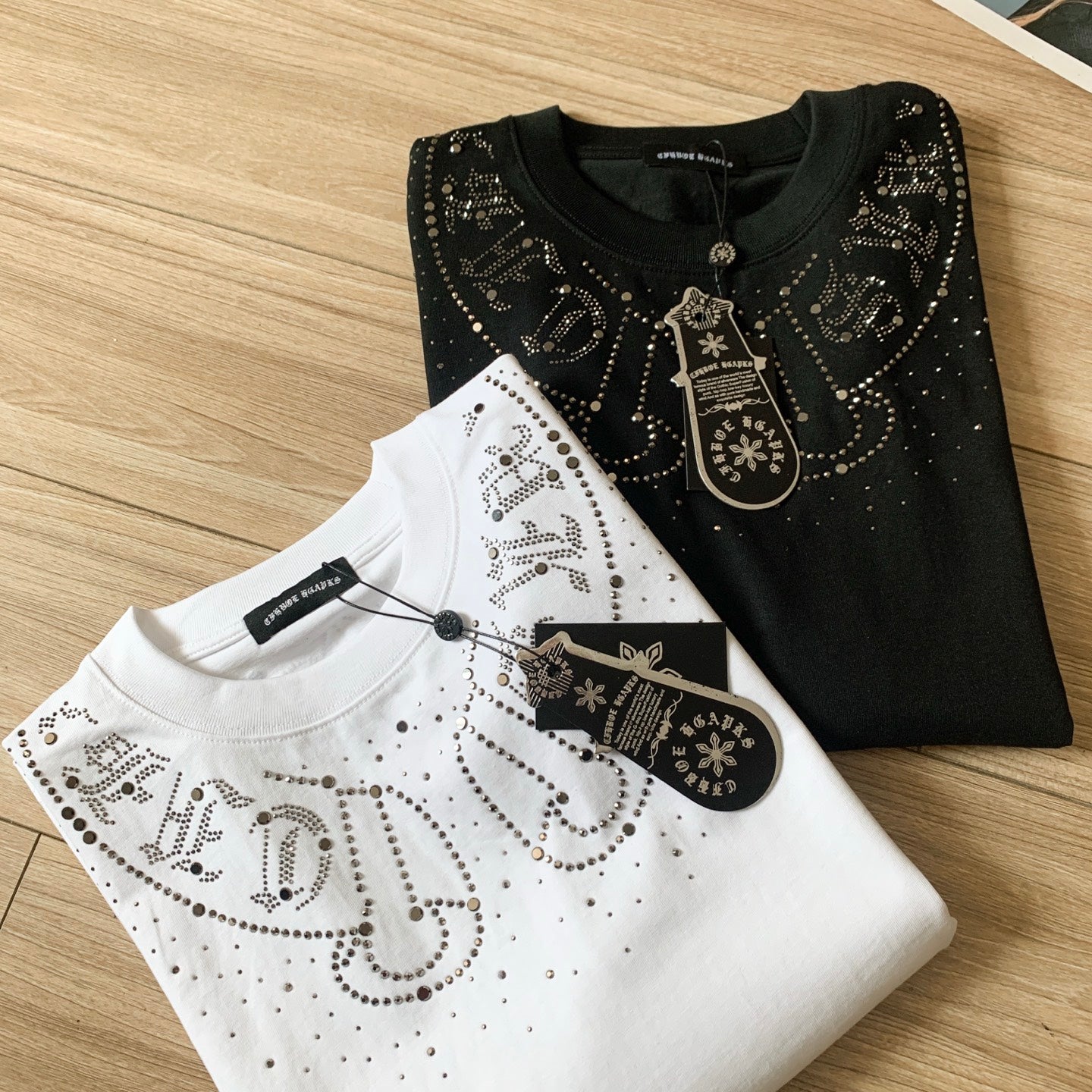 Chrome Hearts Burnout Heavy Embroidery Cotton Short Sleeve T-Shirt