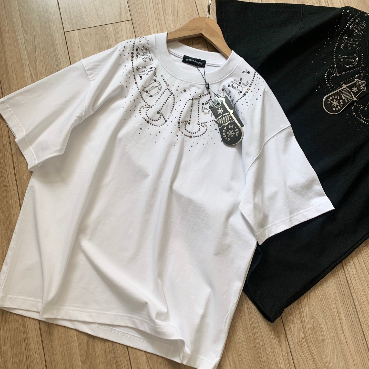 Chrome Hearts Burnout Heavy Embroidery Cotton Short Sleeve T-Shirt