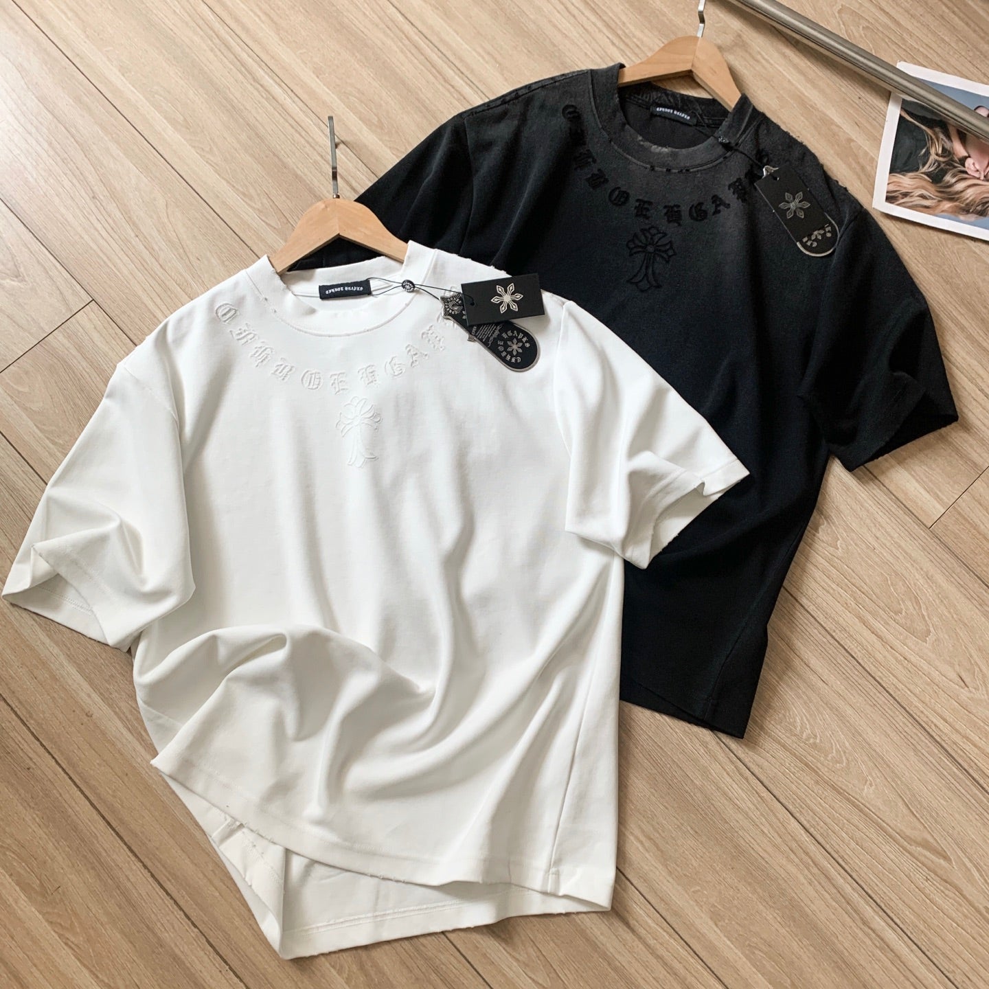 Chrome Hearts Heavyweight Washed Double-Yarn Cotton Couple Short Sleeve T-Shirt
