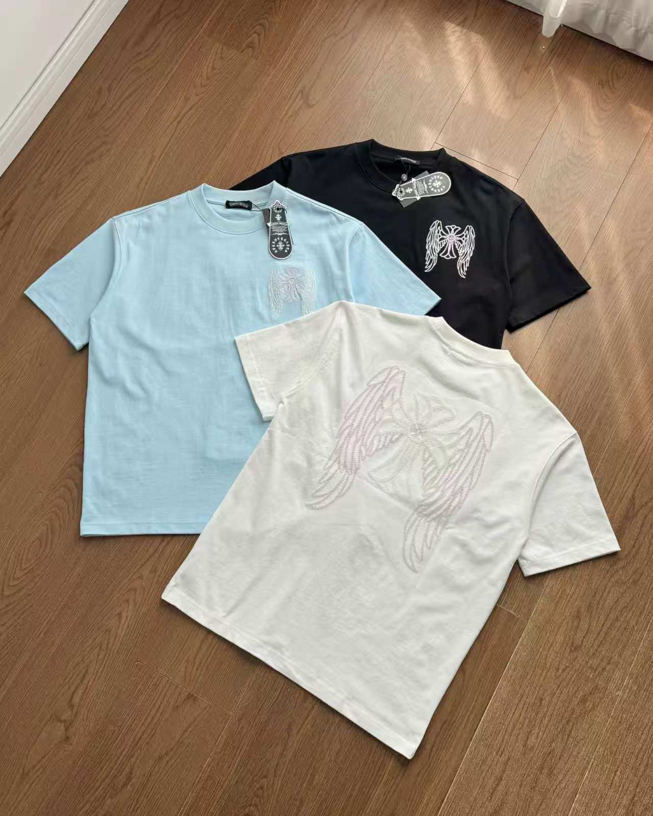 Chrome Hearts Heavy Embroidery Craft Short Sleeve T-Shirt – 3 Colors Available