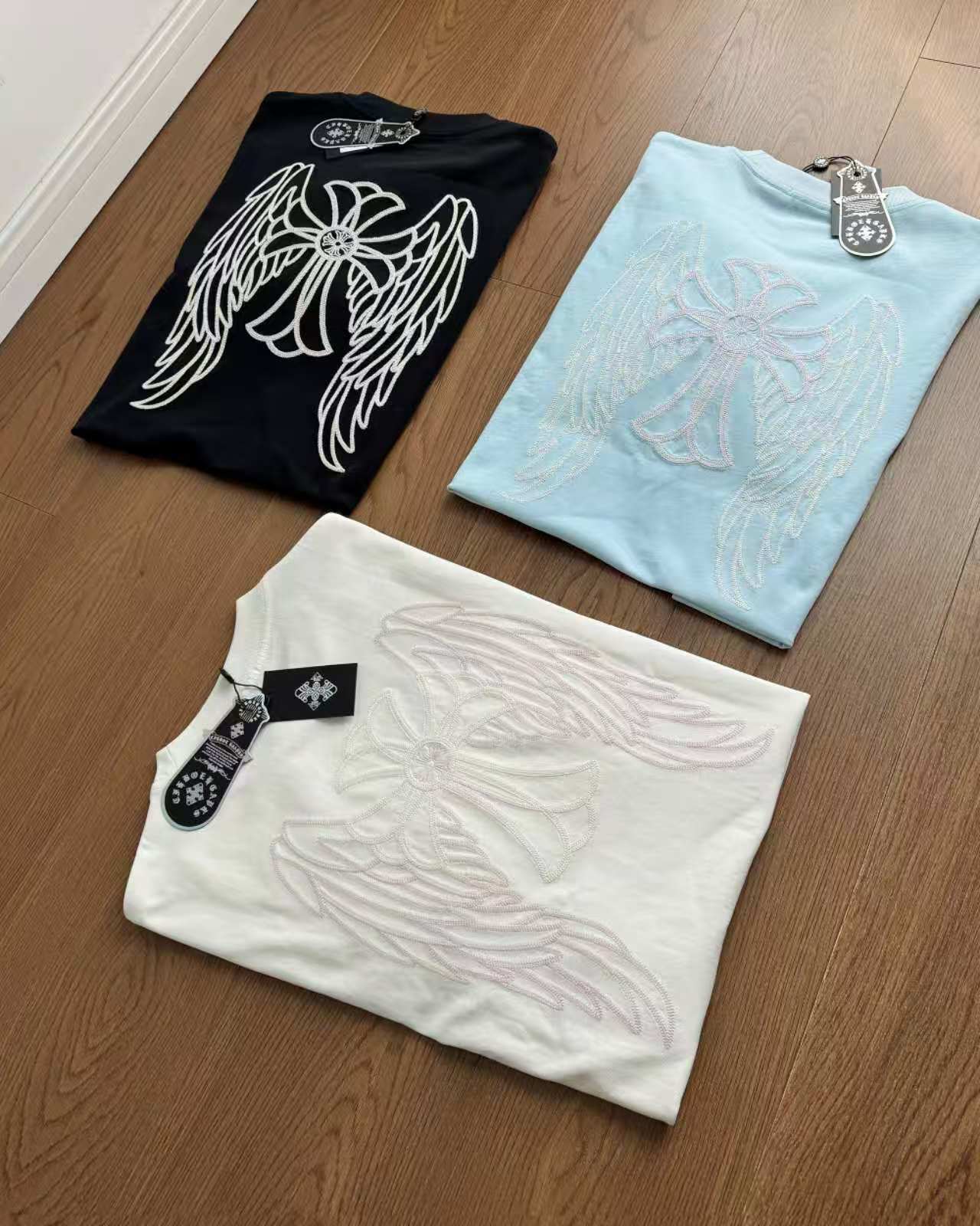 Chrome Hearts Heavy Embroidery Craft Short Sleeve T-Shirt – 3 Colors Available